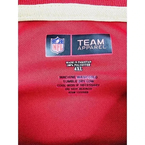 NFL Team Apparel Size 4XL Men's San Francisco 49ers Red Short Sleeve Logo Polo - Picture 4 of 9